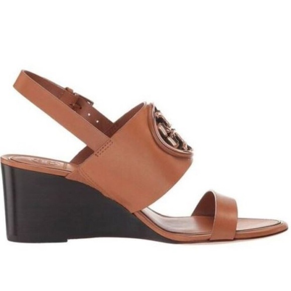 Tory Burch Metal Miller 65 mm Wedge Size 9.5 - Picture 3 of 7